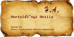 Hortolányi Attila névjegykártya